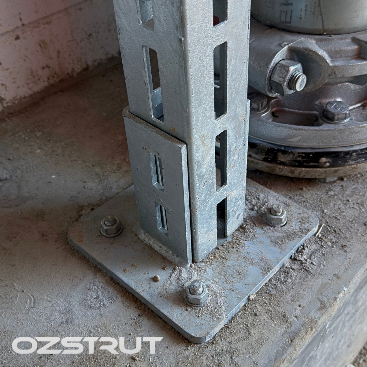 Modular framing member installed on a fixed base plate